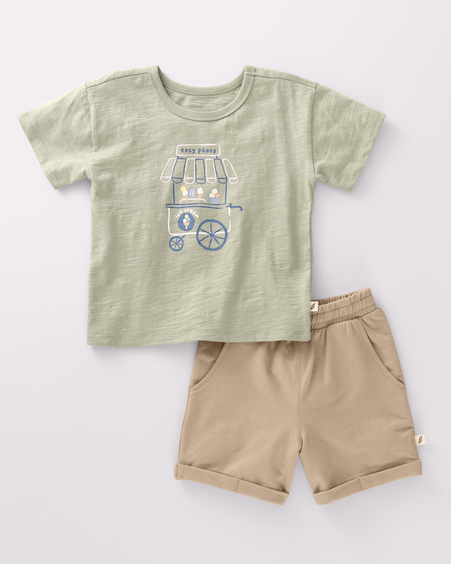 Baby & Toddler 2-Piece Short Sleeve Top and Terry Short Set
