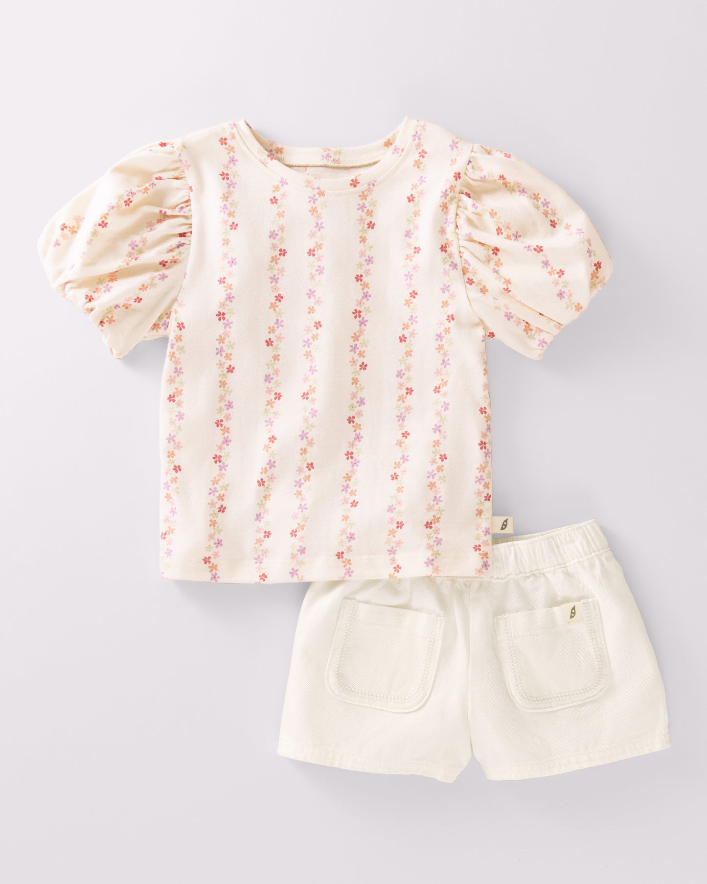 Baby & Toddler 2-Piece Short Puff Sleeve Top and Short Set