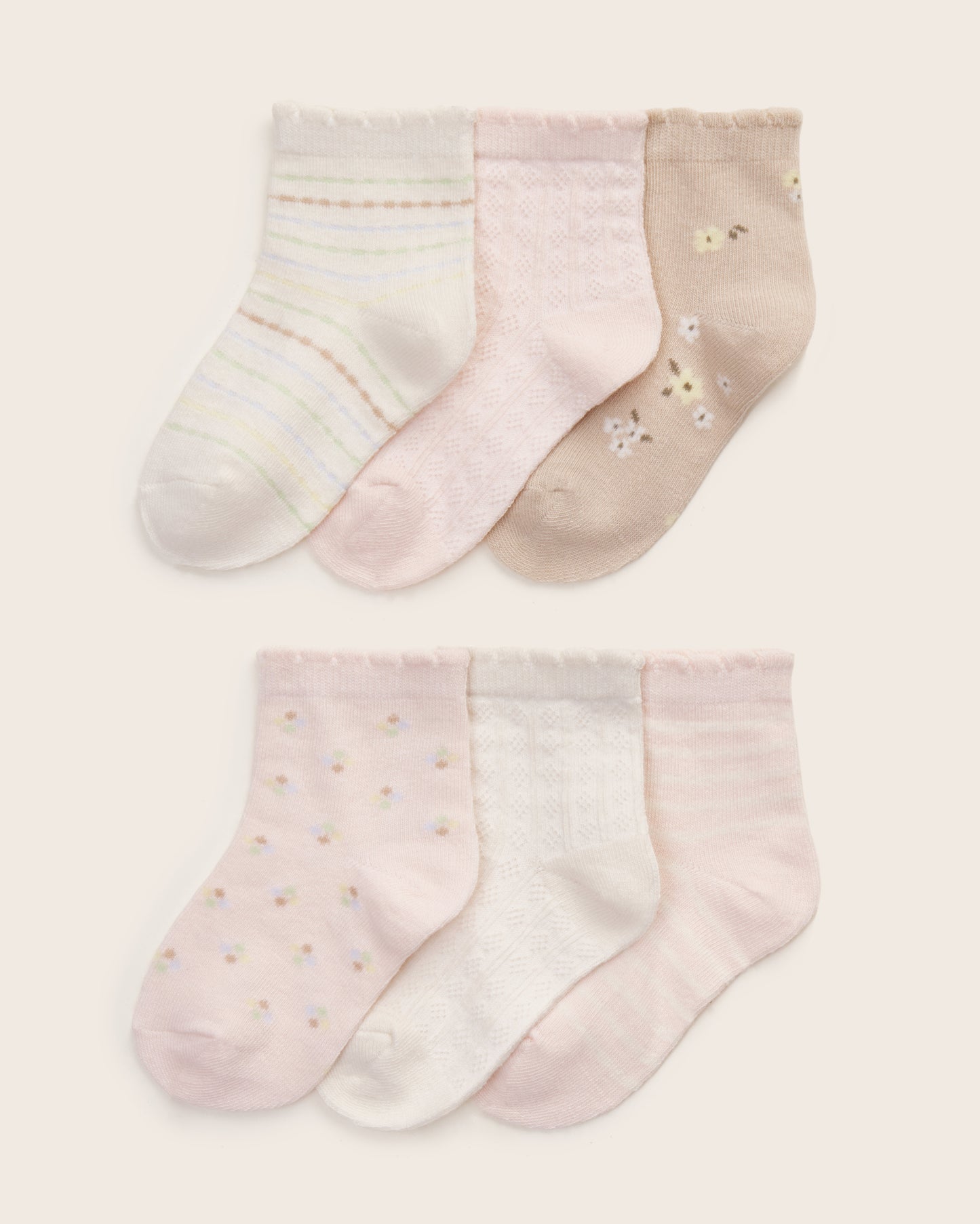 6-Pack Toddler Girl Scallop Trim Socks