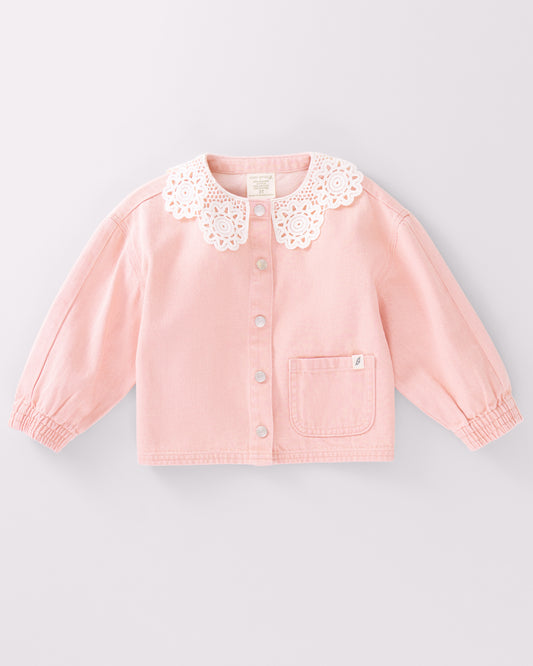 Toddler Eyelet Collar Denim Jacket