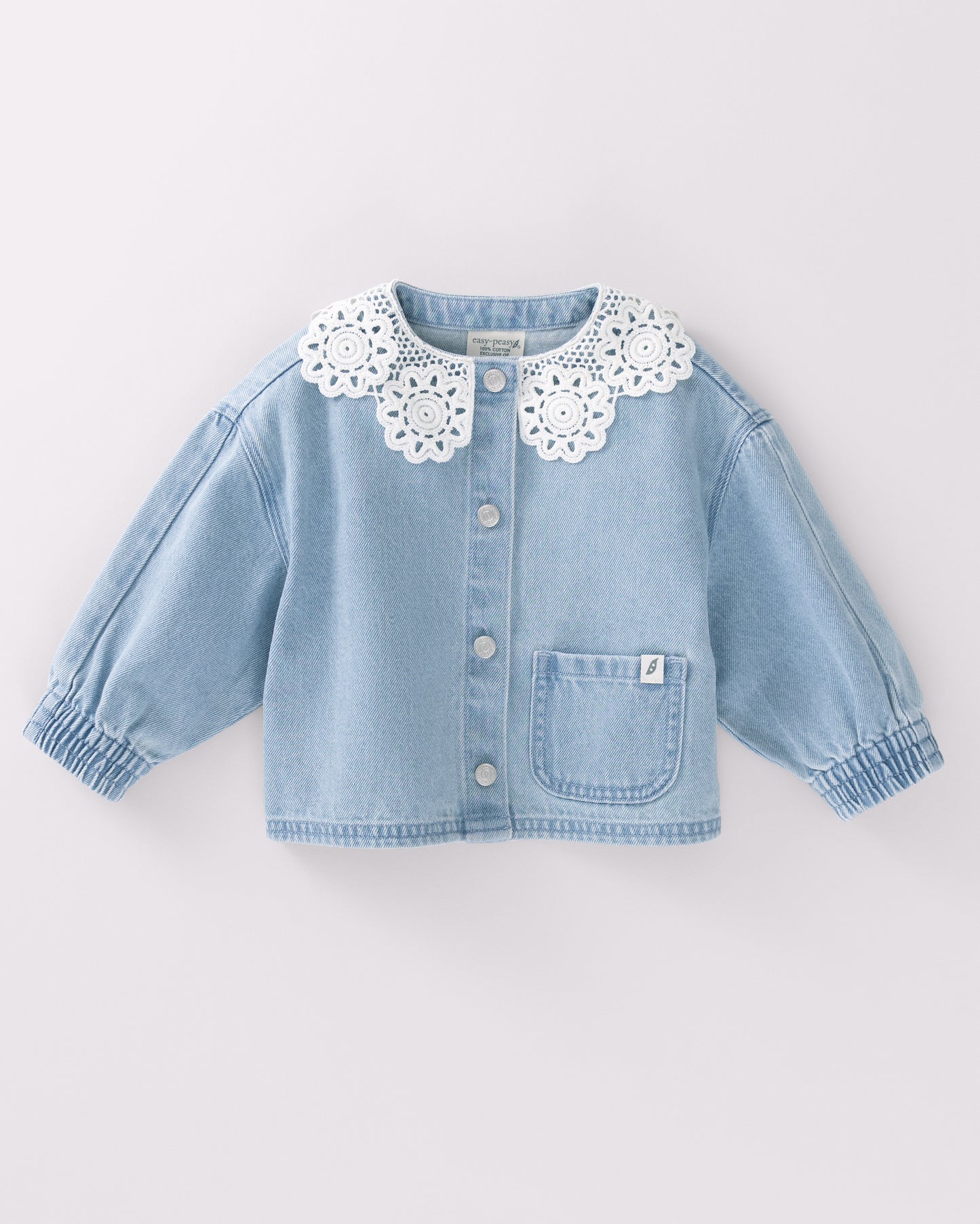 Toddler Eyelet Collar Denim Jacket