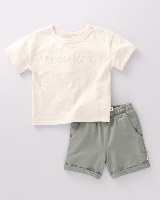 Baby & Toddler 2-Piece Short Sleeve Top and Terry Short Set