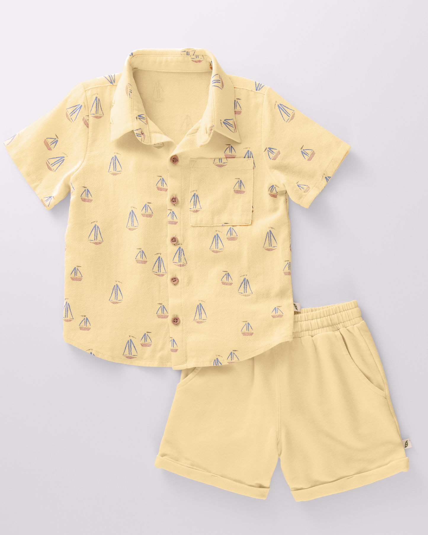 Baby & Toddler 2-Piece Short Sleeve Collared Top and Short Set