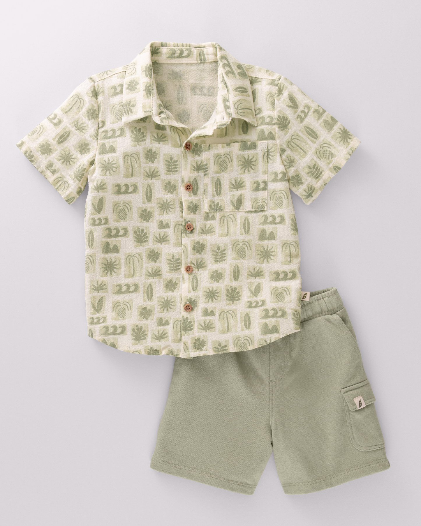 Baby & Toddler 2-Piece Short Sleeve Collared Top and Short Set