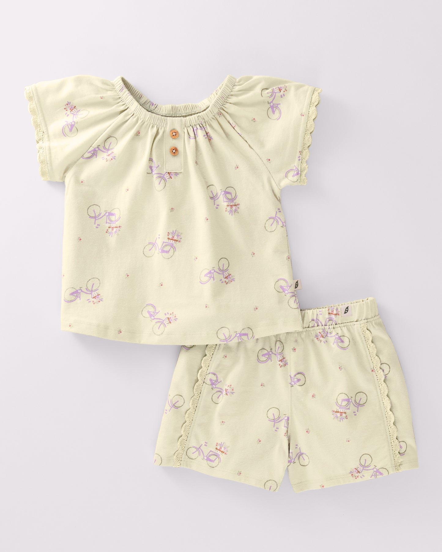 Baby & Toddler 2-Piece Organic Cotton Short Sleeve Henley Top and Short Set