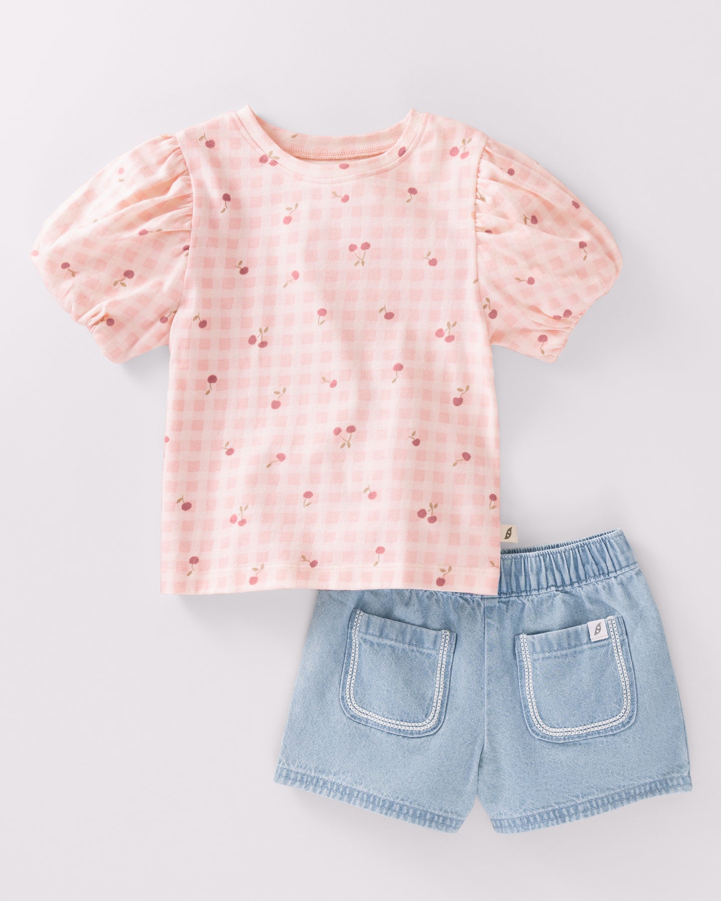 Baby & Toddler 2-Piece Short Puff Sleeve Top and Short Set