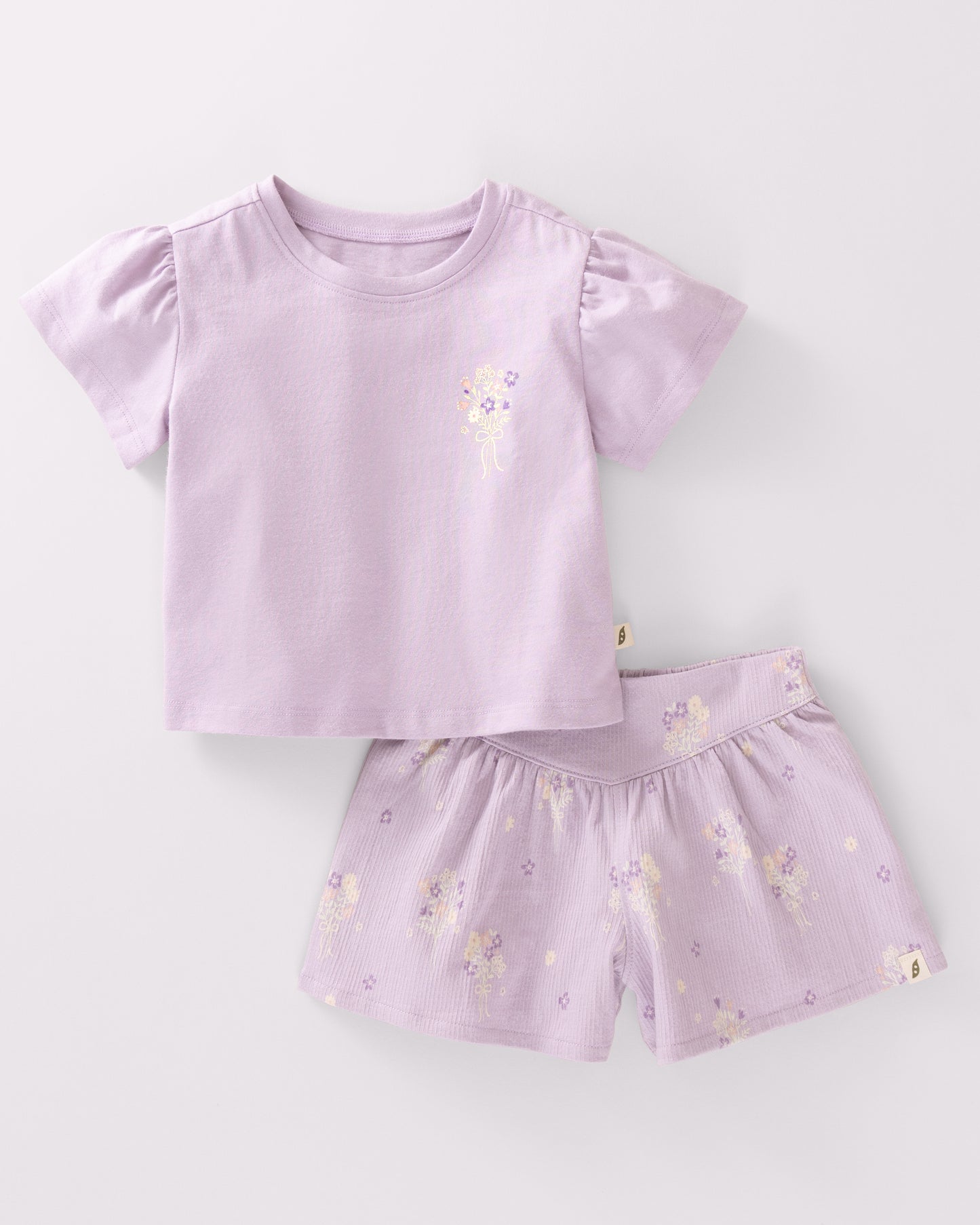 Baby & Toddler 2-Piece Organic Cotton Short Sleeve Top and Crinkle Short Set