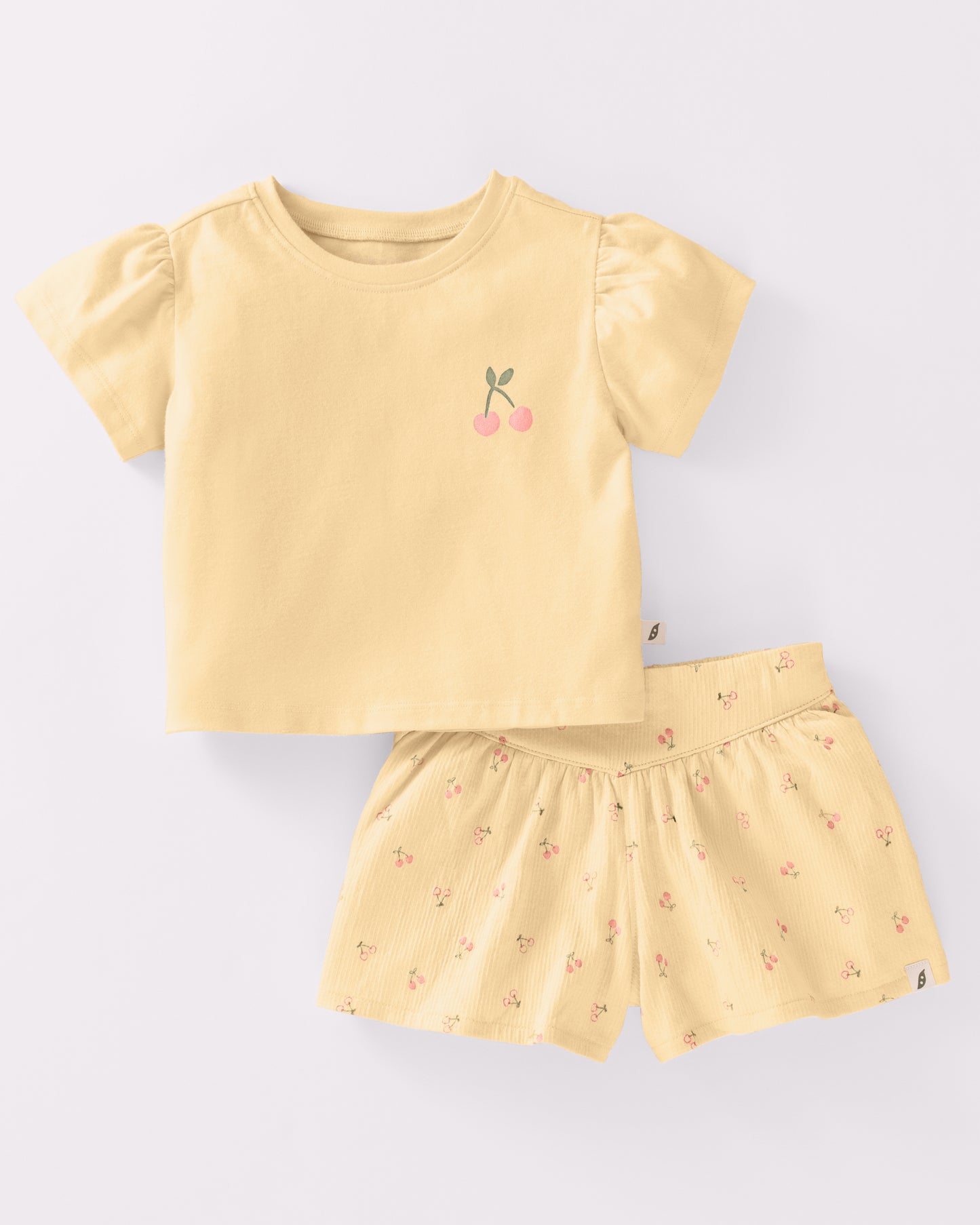Baby & Toddler 2-Piece Organic Cotton Short Sleeve Top and Crinkle Short Set