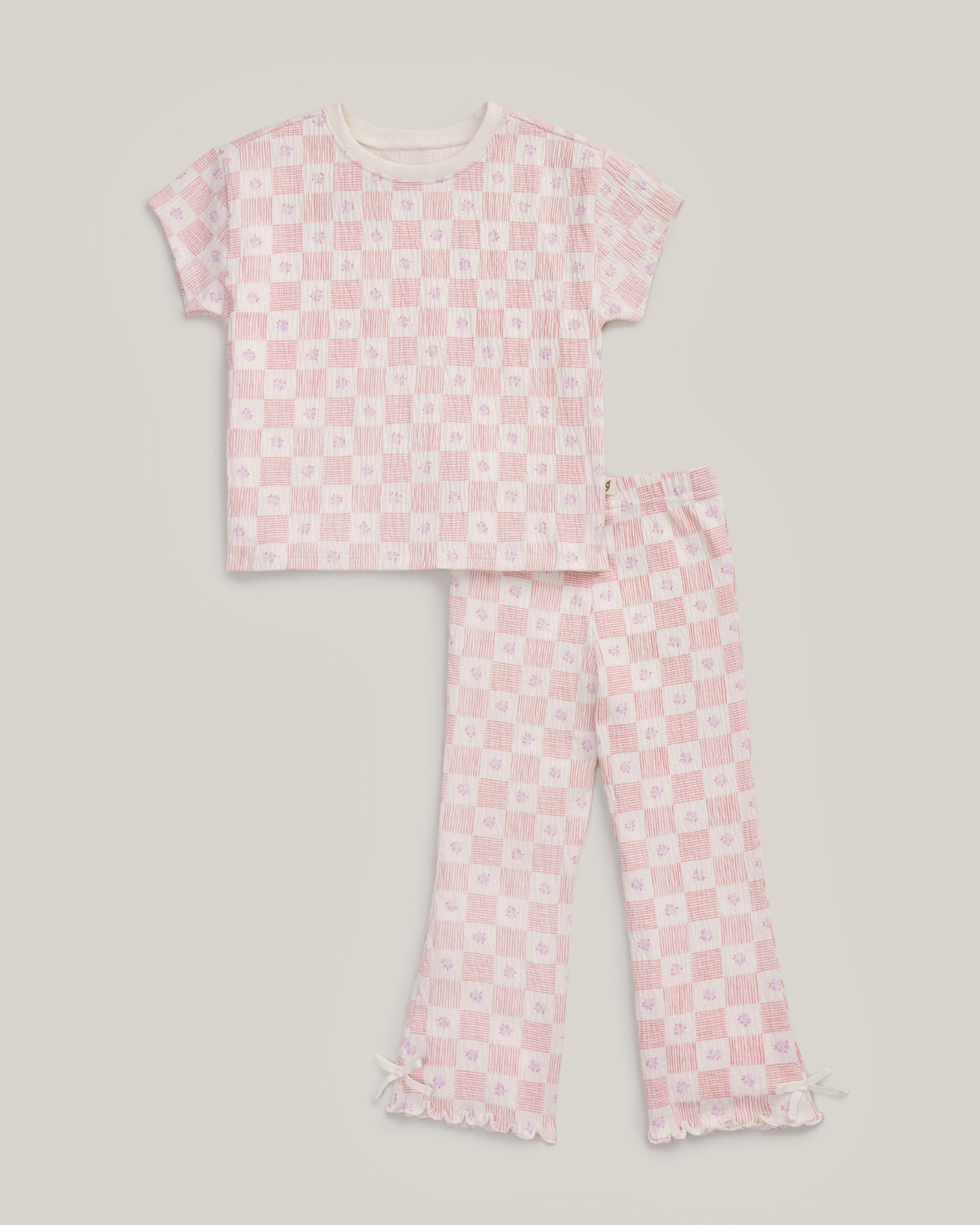 2-Piece Organic Cotton Printed Short Sleeve Top and Pant Set