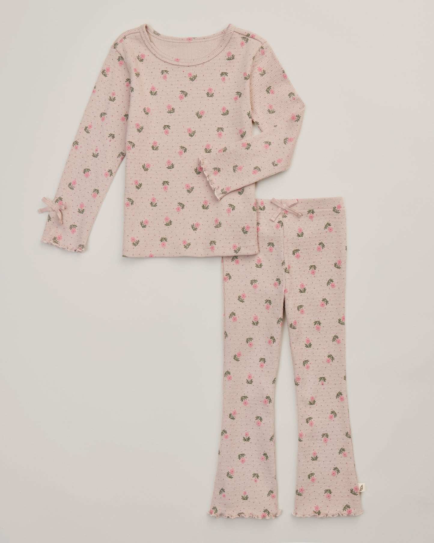 2-Piece Organic Cotton Floral Long Sleeve Top and Pant Set