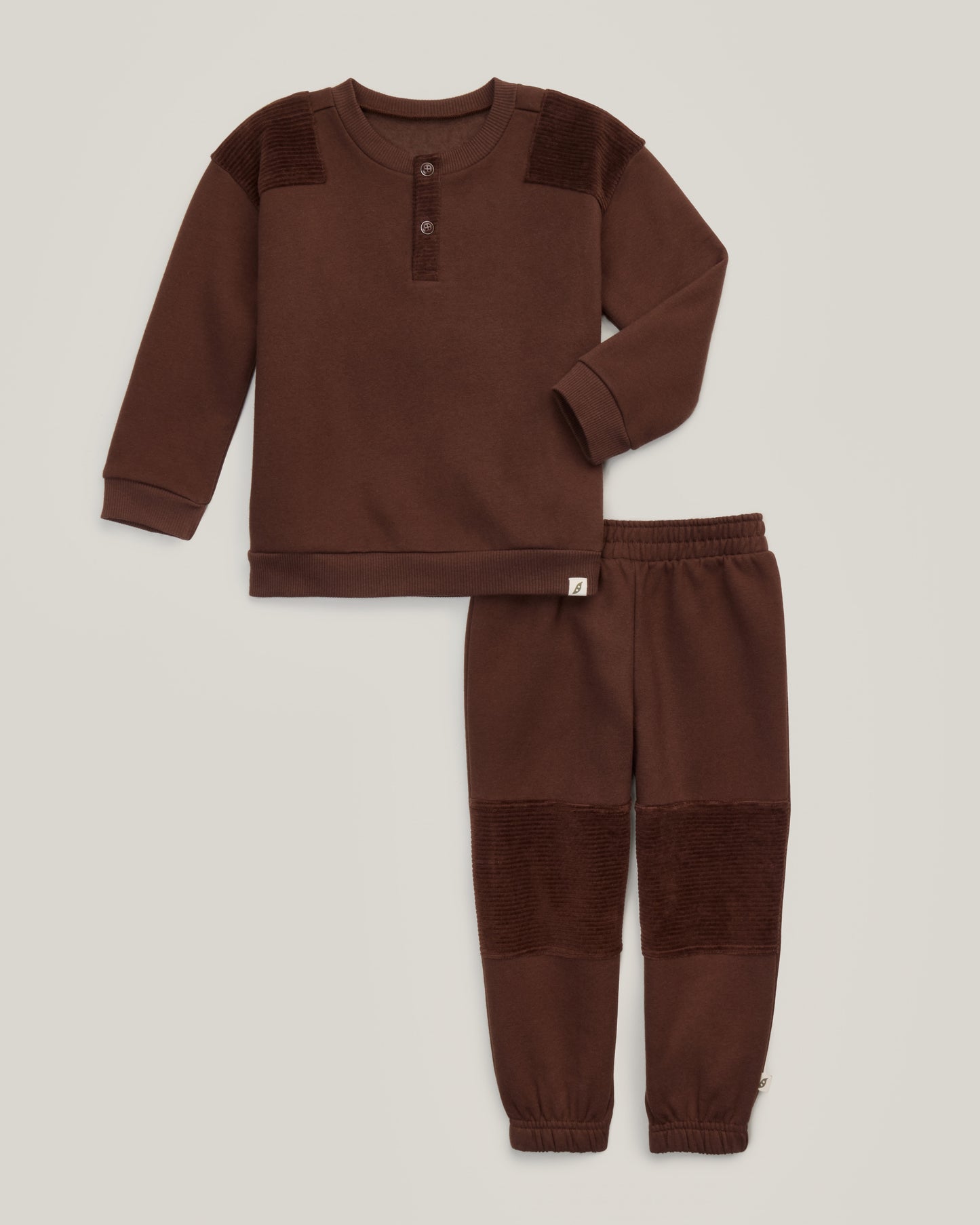2-Piece Organic Cotton Mix Media Sweatshirt and Jogger Set