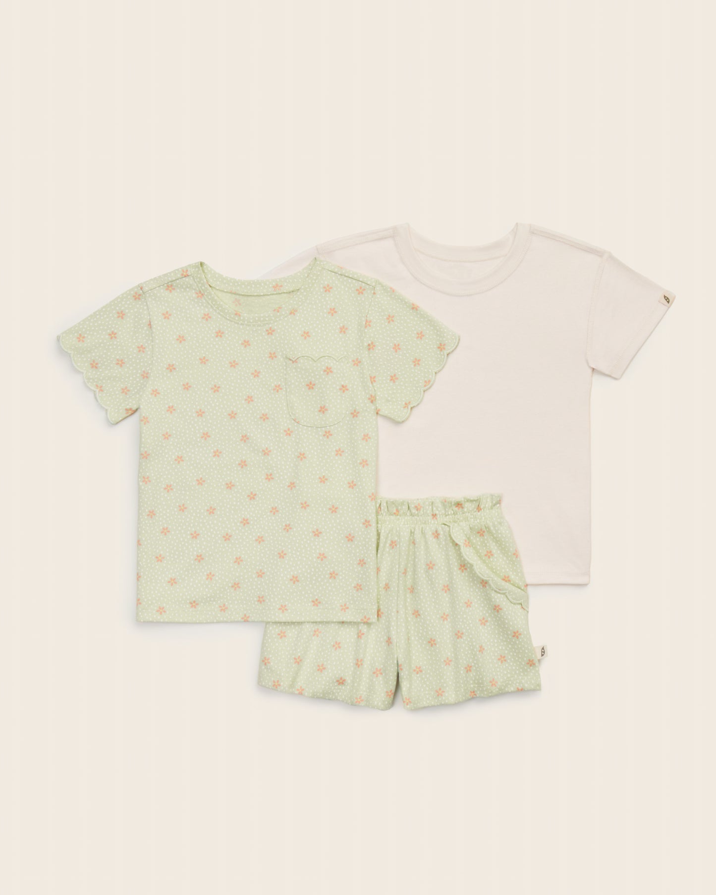3-Piece Organic Cotton Scalloped Pocket Set