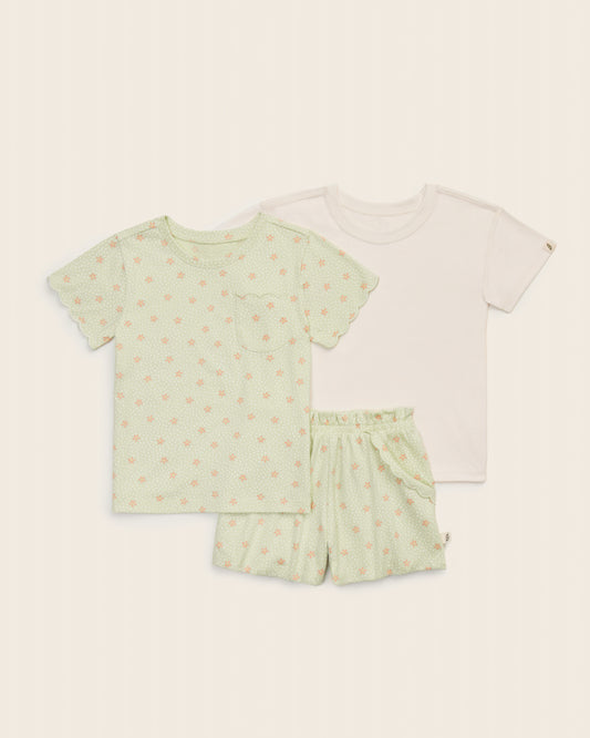 3-Piece Organic Cotton Scalloped Pocket Set