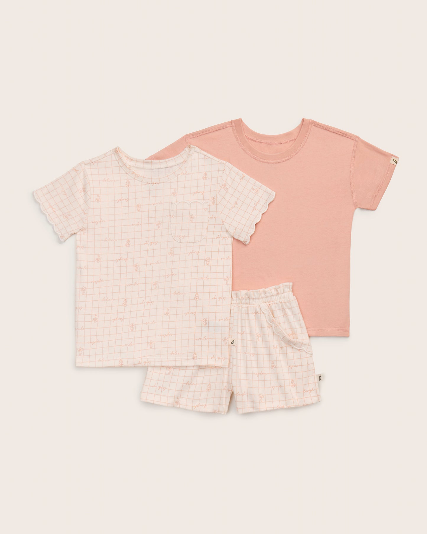 3-Piece Organic Cotton Scalloped Pocket Set