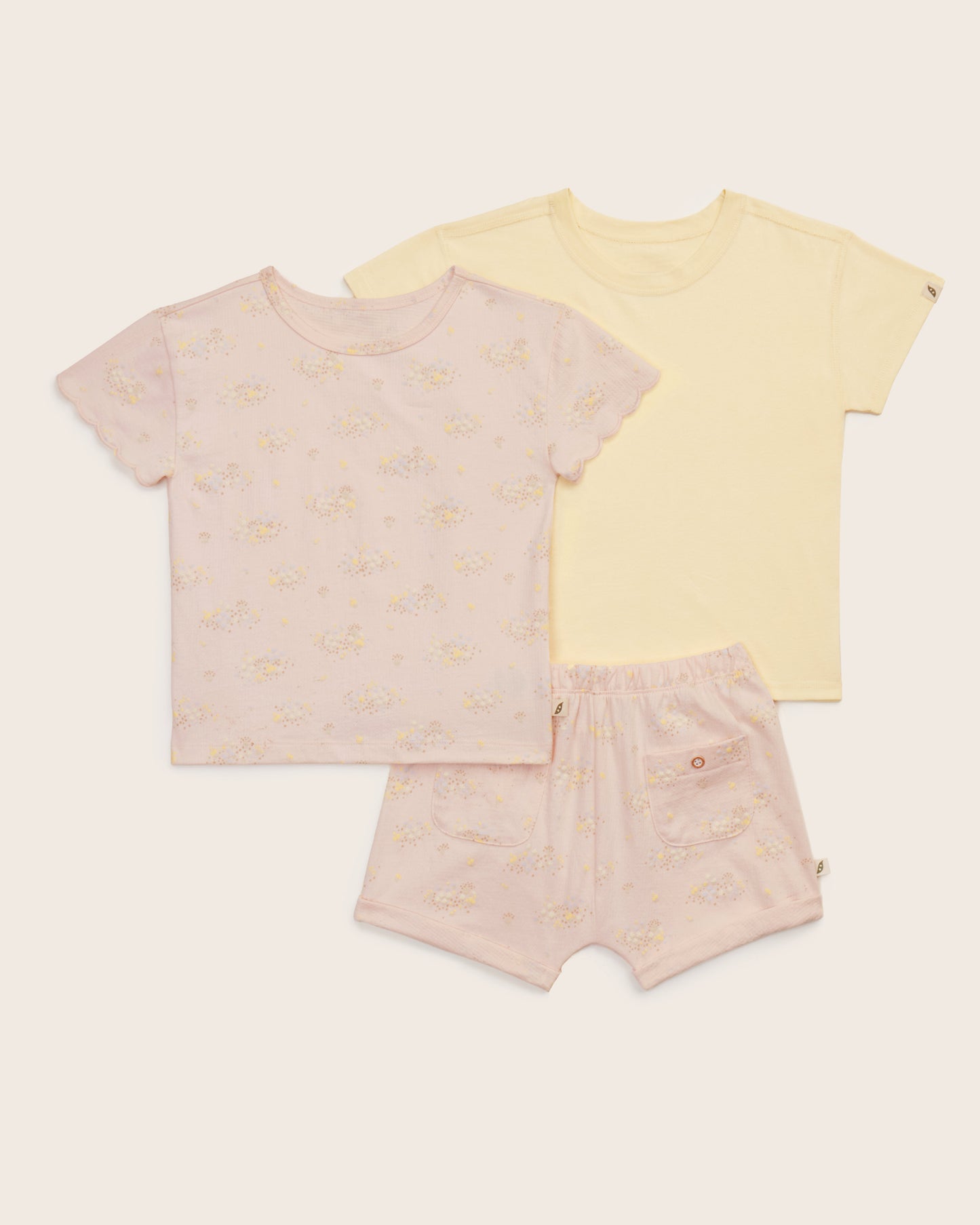 3-Piece Scalloped Sleeve and T-Shirt Set