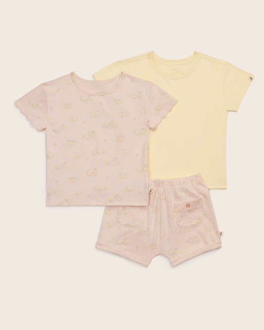 3-Piece Scalloped Sleeve and T-Shirt Set