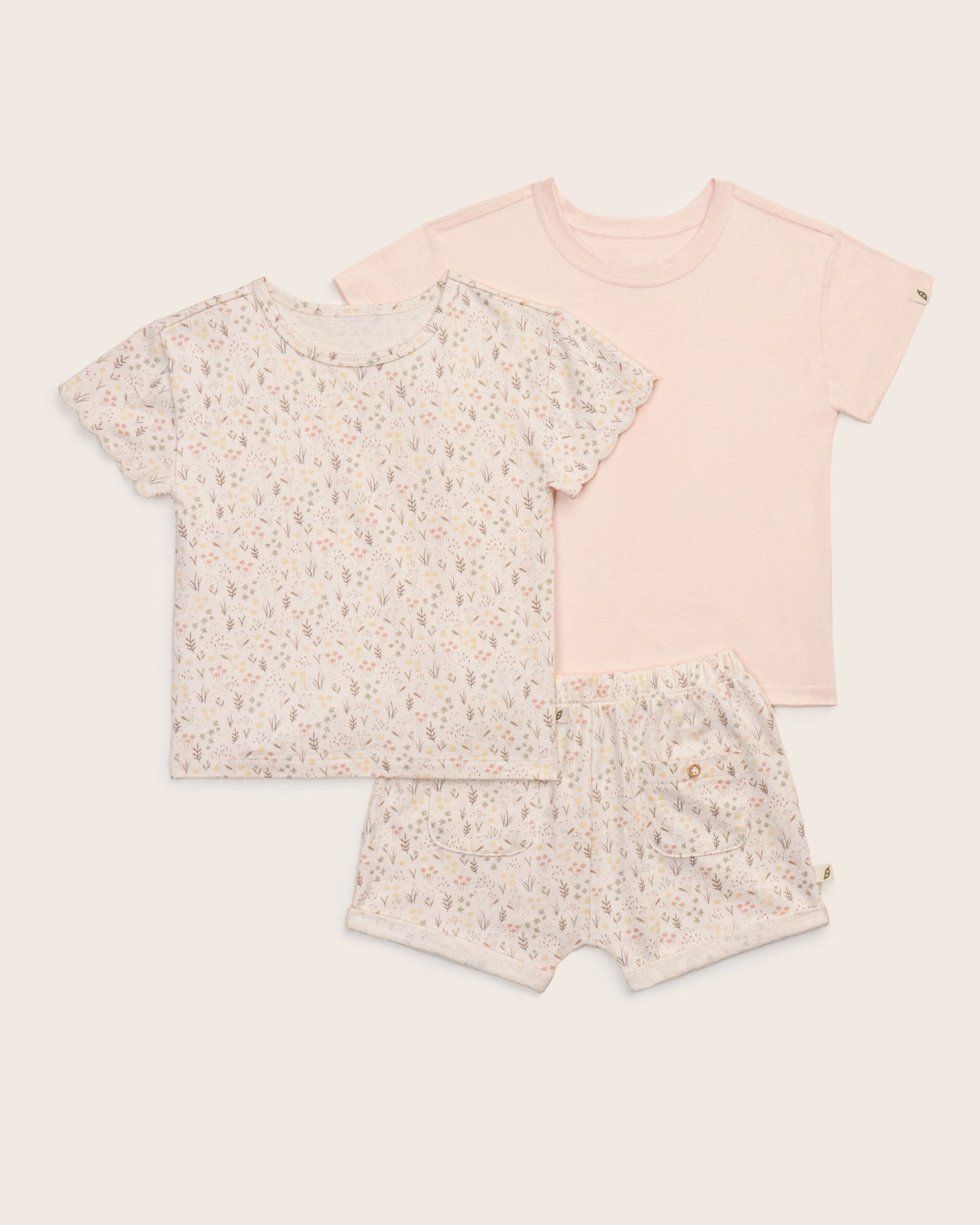 3-Piece Scalloped Sleeve and T-Shirt Set