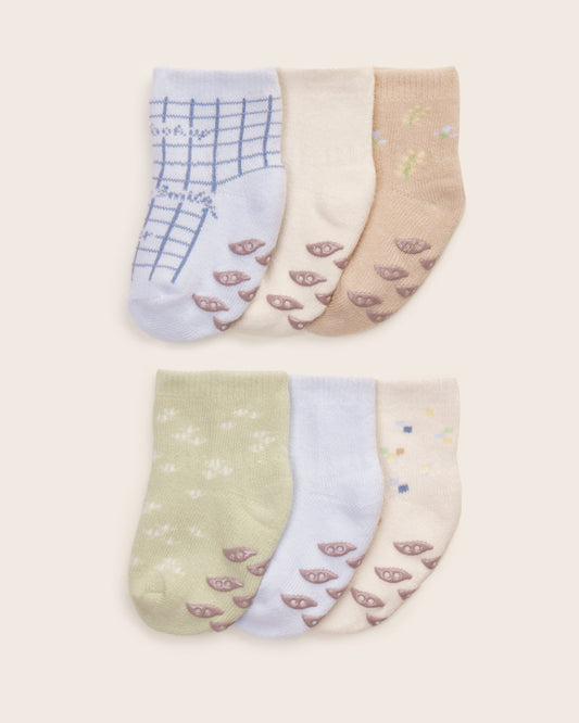 6-Pack Baby Boy Cushion Socks With Grips