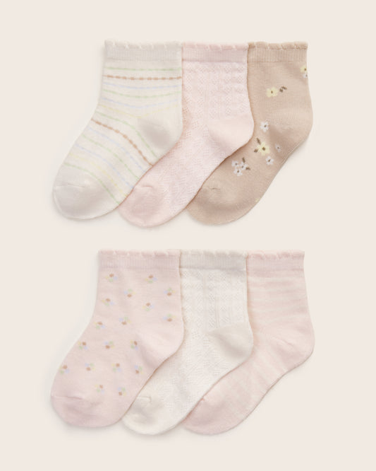6-Pack Toddler Girl Scallop Trim Socks