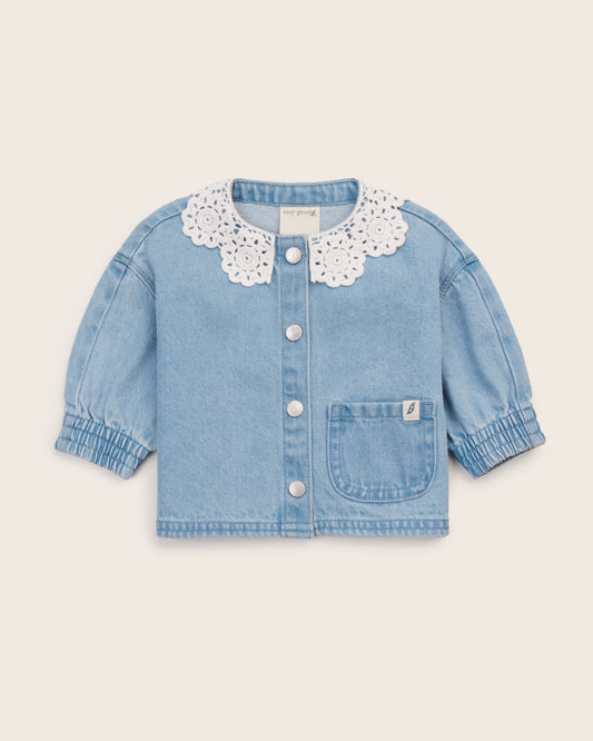 Eyelet Collar Denim Jacket